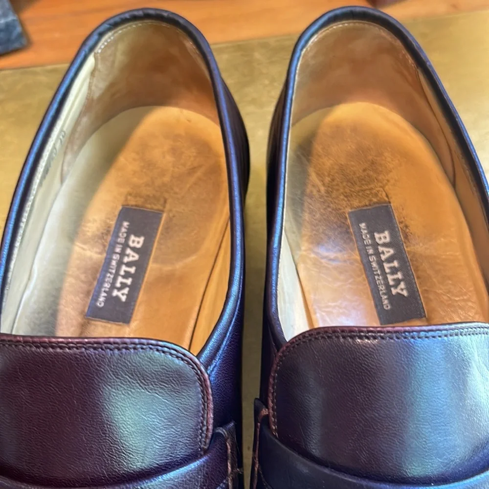 Bally Parawet Burgundy Leather Loafers